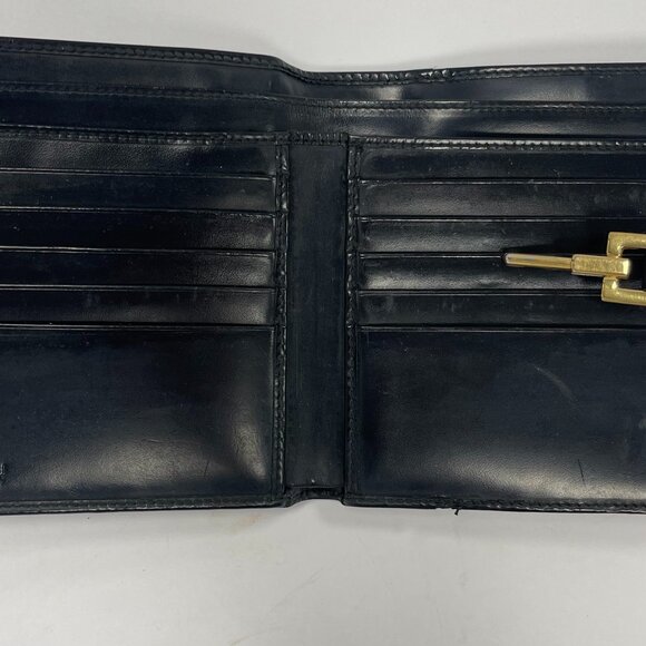 Gucci Vintage Jackie Piston Lock Compact Patent Leather Wallet-Black - Preowned - Picture 10 of 15